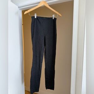 Theory Charcoal and Black Houndstooth Pants